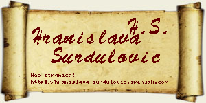 Hranislava Surdulović vizit kartica